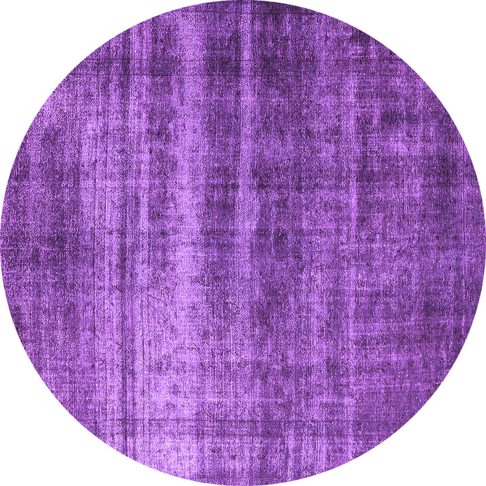 Round Oriental Purple Industrial Rug, urb1714pur
