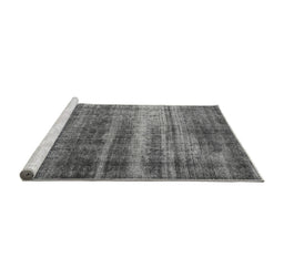 Sideview of Machine Washable Oriental Gray Industrial Rug, wshurb1714gry