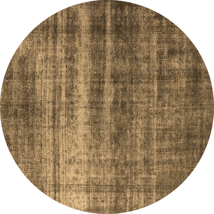Round Machine Washable Oriental Brown Industrial Rug, wshurb1714brn