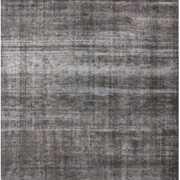 Square Mid-Century Modern Gunmetal Gray Oriental Rug, urb1714