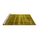 Sideview of Machine Washable Oriental Yellow Industrial Rug, wshurb1714yw