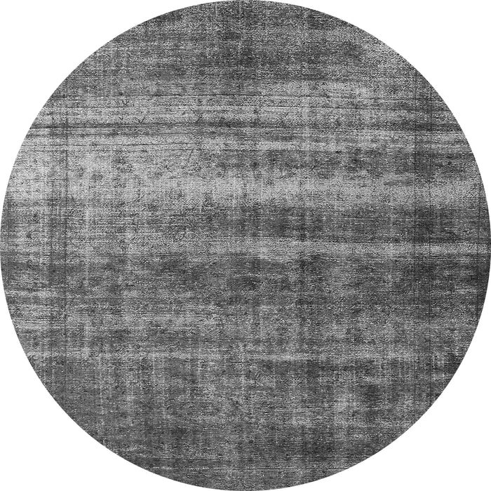 Round Oriental Gray Industrial Rug, urb1714gry