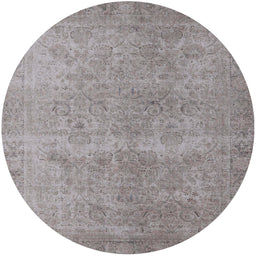 Round Machine Washable Industrial Modern Rose Dust Purple Rug, wshurb1715