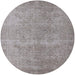 Round Machine Washable Industrial Modern Rose Dust Purple Rug, wshurb1715