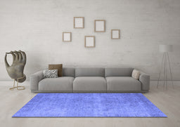 Machine Washable Oriental Blue Industrial Rug in a Living Room, wshurb1715blu