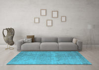 Machine Washable Oriental Light Blue Industrial Rug, wshurb1715lblu