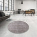 Round Machine Washable Industrial Modern Rose Dust Purple Rug in a Office, wshurb1715