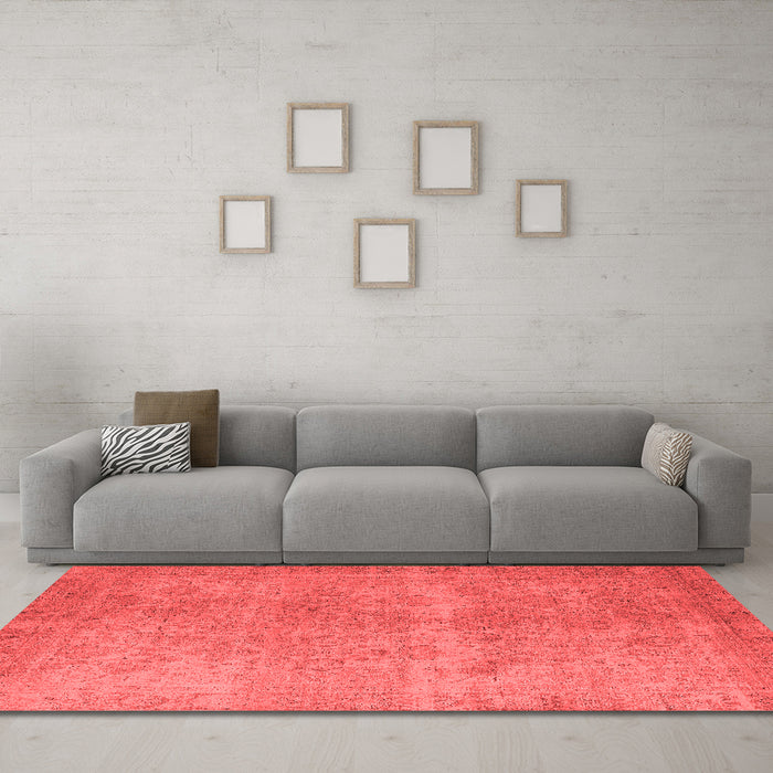 Industrial Red Washable Rugs