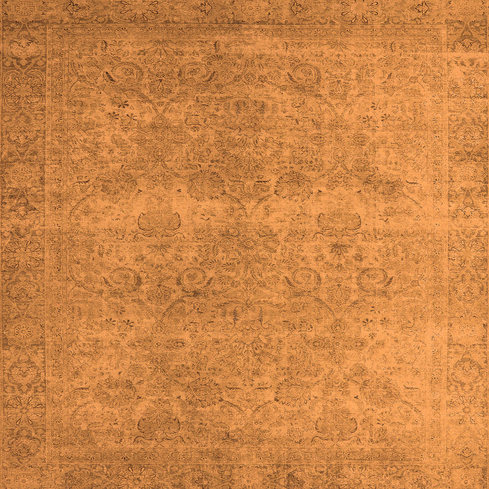 Square Machine Washable Oriental Orange Industrial Area Rugs, wshurb1715org
