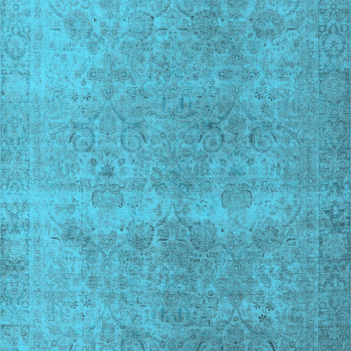 Machine Washable Oriental Light Blue Industrial Rug, wshurb1715lblu