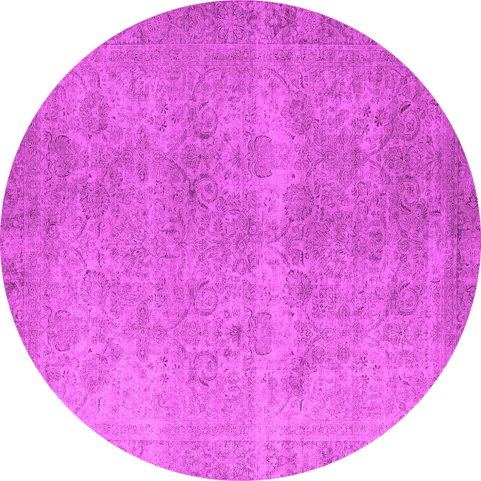 Round Oriental Pink Industrial Rug, urb1715pnk