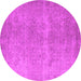 Round Oriental Pink Industrial Rug, urb1715pnk