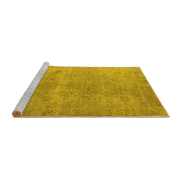 Sideview of Machine Washable Oriental Yellow Industrial Rug, wshurb1715yw