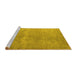 Sideview of Machine Washable Oriental Yellow Industrial Rug, wshurb1715yw