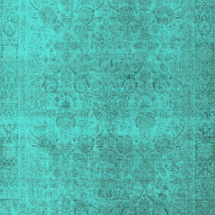 Machine Washable Oriental Turquoise Industrial Area Rugs, wshurb1715turq