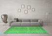 Machine Washable Oriental Emerald Green Industrial Area Rugs in a Living Room,, wshurb1715emgrn