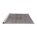 Sideview of Machine Washable Industrial Modern Dark Gray Rug, wshurb1716