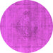 Round Oriental Pink Industrial Rug, urb1716pnk