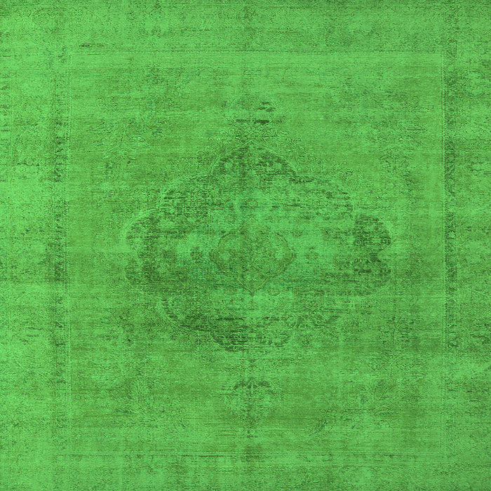 Square Machine Washable Oriental Green Industrial Area Rugs, wshurb1716grn