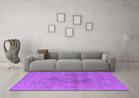 Machine Washable Oriental Purple Industrial Rug, wshurb1716pur