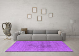 Machine Washable Oriental Purple Industrial Area Rugs in a Living Room, wshurb1716pur