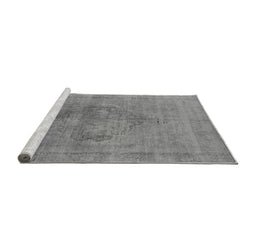 Sideview of Machine Washable Oriental Gray Industrial Rug, wshurb1716gry