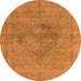 Round Oriental Orange Industrial Rug, urb1716org