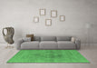 Machine Washable Oriental Emerald Green Industrial Area Rugs in a Living Room,, wshurb1716emgrn