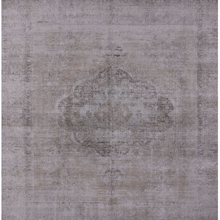 Square Machine Washable Industrial Modern Dark Gray Rug, wshurb1716