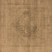 Square Oriental Brown Industrial Rug, urb1716brn