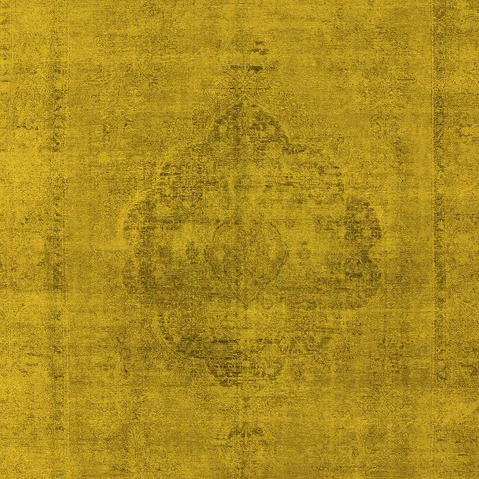 Machine Washable Oriental Yellow Industrial Rug, wshurb1716yw