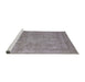 Sideview of Machine Washable Industrial Modern Dark Gray Rug, wshurb1717