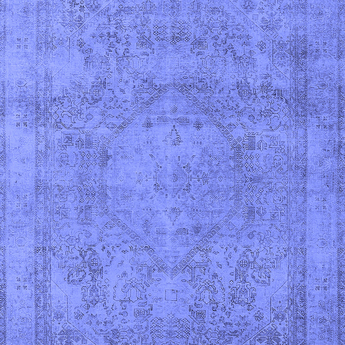 Machine Washable Oriental Blue Industrial Rug, wshurb1717blu