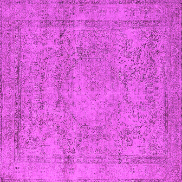 Square Machine Washable Oriental Pink Industrial Rug, wshurb1717pnk