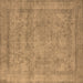 Square Oriental Brown Industrial Rug, urb1717brn