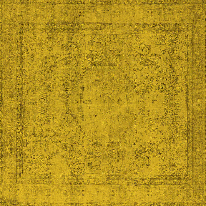 Square Oriental Yellow Industrial Rug, urb1717yw