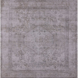Square Mid-Century Modern Dark Gray Oriental Rug, urb1717
