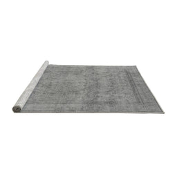Sideview of Machine Washable Oriental Gray Industrial Rug, wshurb1717gry