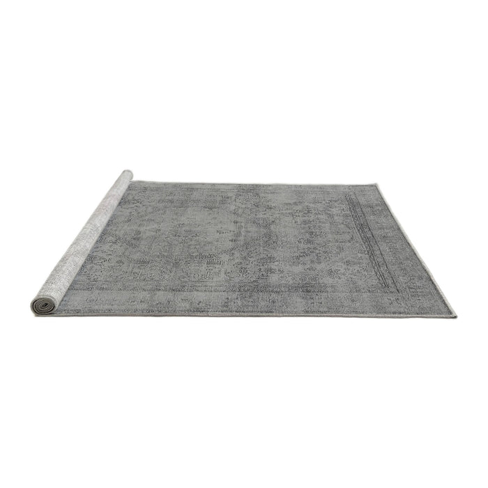 Sideview of Machine Washable Oriental Gray Industrial Rug, wshurb1717gry