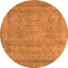 Round Oriental Orange Industrial Rug, urb1717org