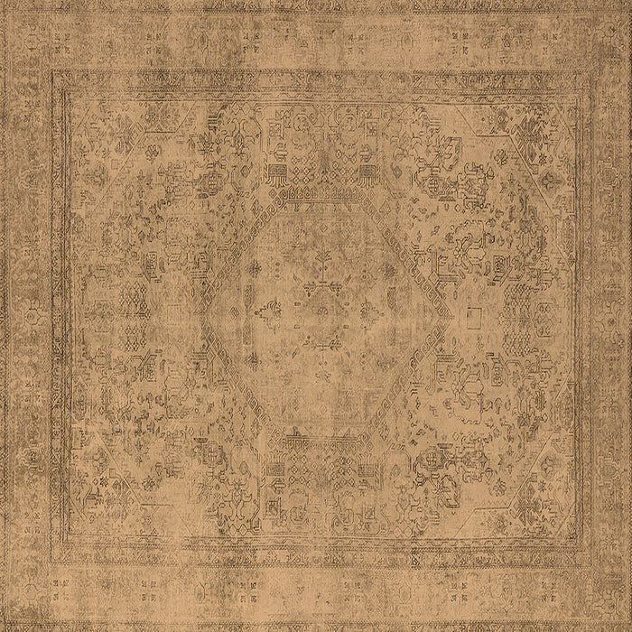 Square Machine Washable Oriental Brown Industrial Rug, wshurb1717brn