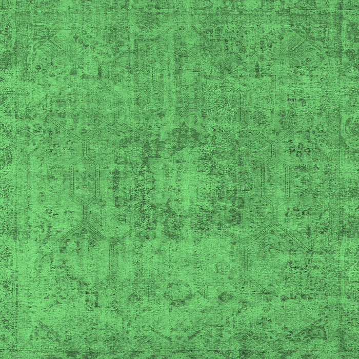 Square Oriental Emerald Green Industrial Rug, urb1718emgrn