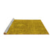 Sideview of Machine Washable Oriental Yellow Industrial Rug, wshurb1718yw