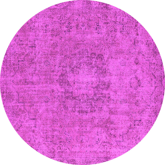 Round Oriental Pink Industrial Rug, urb1718pnk