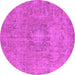 Round Oriental Pink Industrial Rug, urb1718pnk