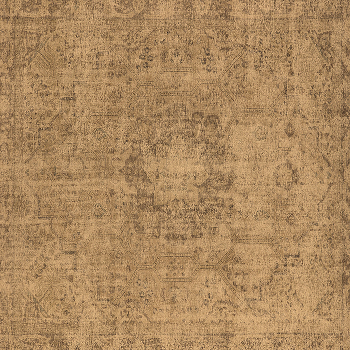 Square Machine Washable Oriental Brown Industrial Rug, wshurb1718brn