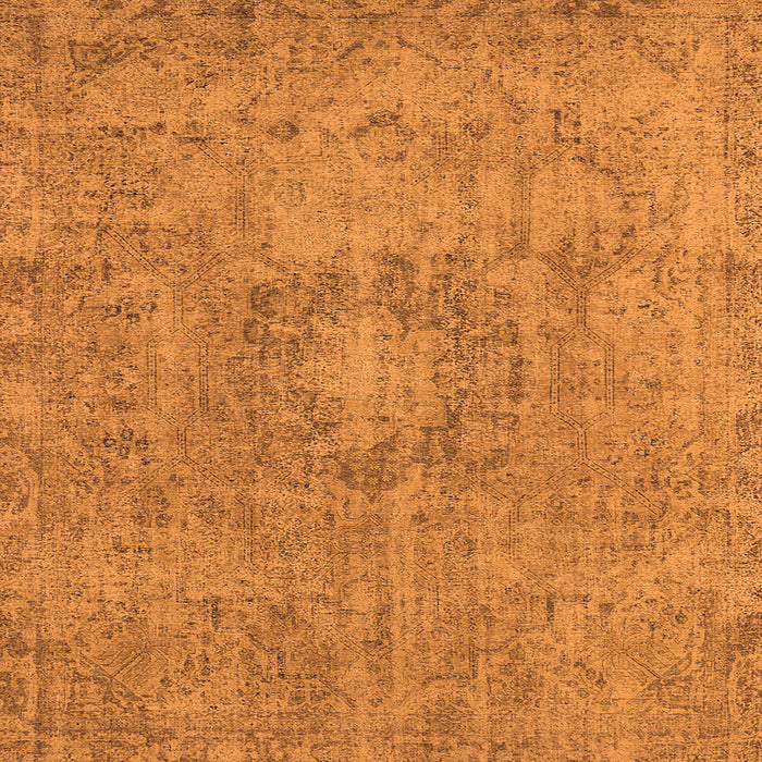 Square Machine Washable Oriental Orange Industrial Area Rugs, wshurb1718org