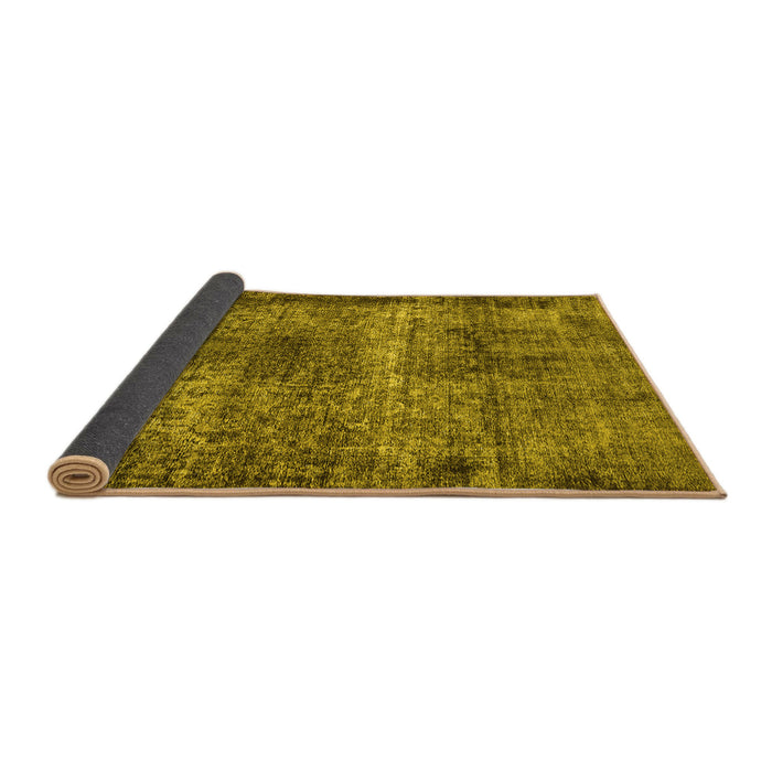 Sideview of Oriental Yellow Industrial Rug, urb1719yw