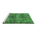 Sideview of Machine Washable Oriental Emerald Green Industrial Area Rugs, wshurb1719emgrn