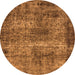 Round Oriental Orange Industrial Rug, urb1719org